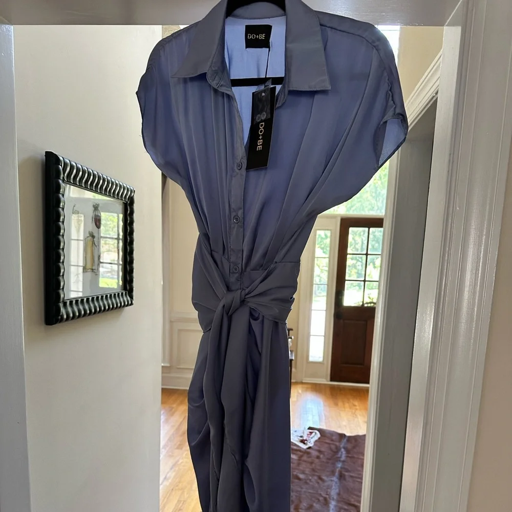 Cute silk dress, pretty pale blue. Never worn, still has tags. - Picture 2 of 3